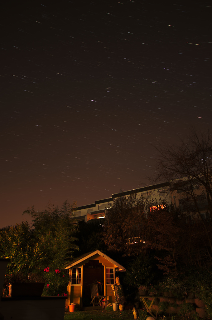 First fading star trails, interval shots composited